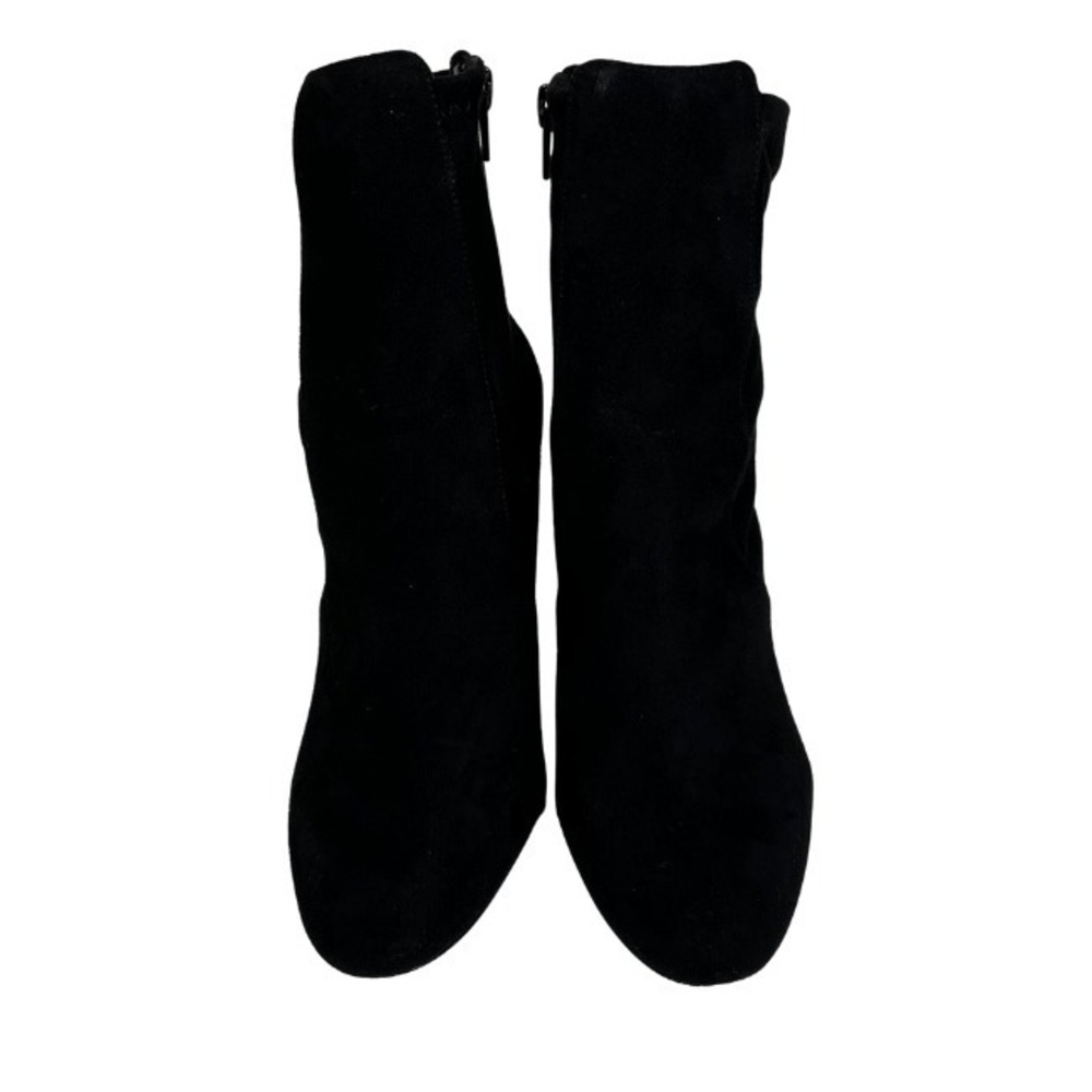 ALDO Black Faux Suede Block Heel Ankle Boots Sz 8‎ Stretch Sock Booties Y2K